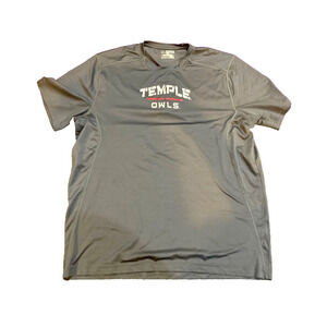 Temple Owls Under Armour HeatGear Short Sleeve Shirt Men's Gray 2XL NWOT